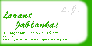lorant jablonkai business card