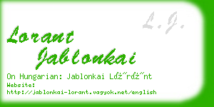 lorant jablonkai business card